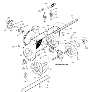 Auger Housing Diagram and Parts List for 1695370-6331770X54 2007 Briggs and Stratton Snow Blower